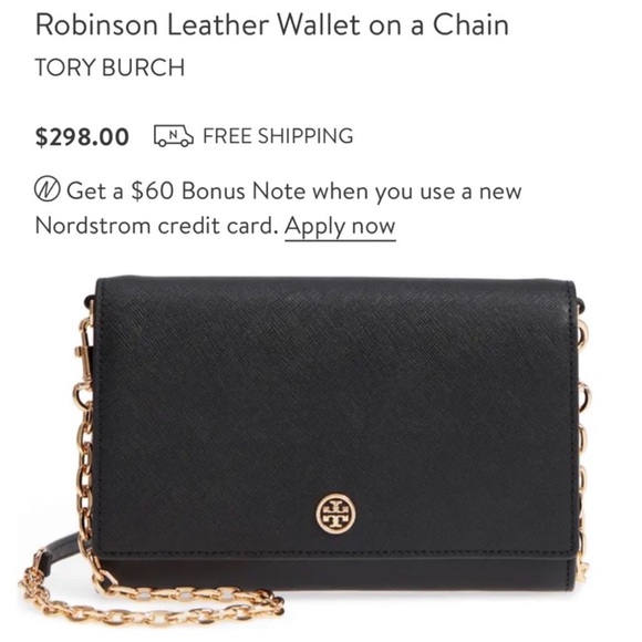 Tory Burch Handbags - Tory Burch Robinson Chain Wallet In Black